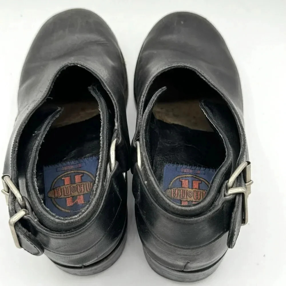 NANA Vintage Late 80s Early 90s Black Leather Single Buckle Shoes Size UK 4 US 6 - Picture 9 of 11
